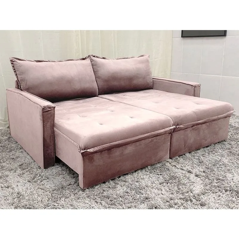 Sofá Cama 2,0 Veludão Rose 508 Mayara