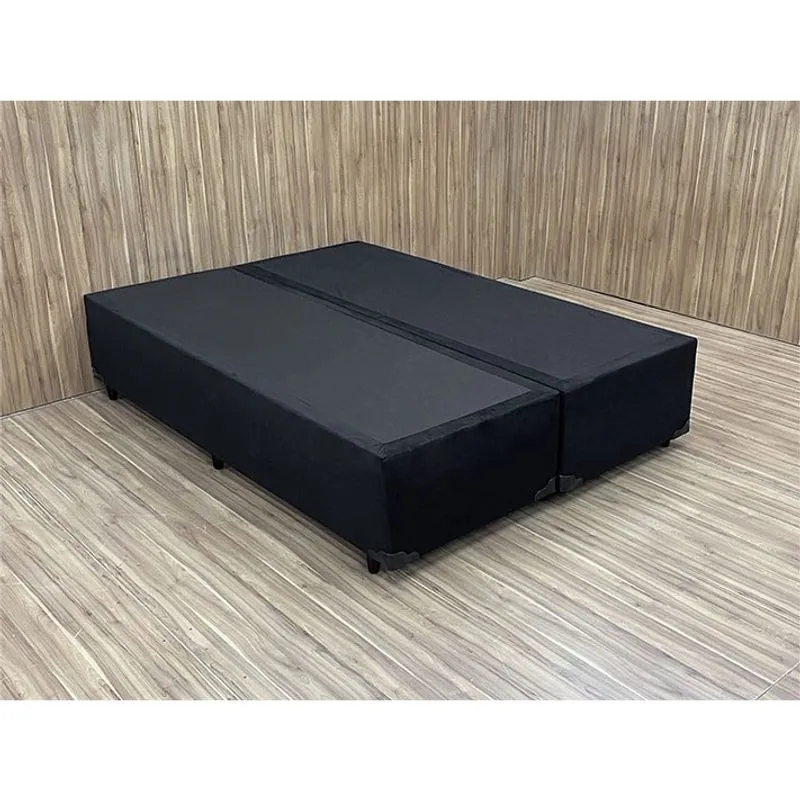 Base Box Bipartido Queen Suede Preto 37X158X198 an