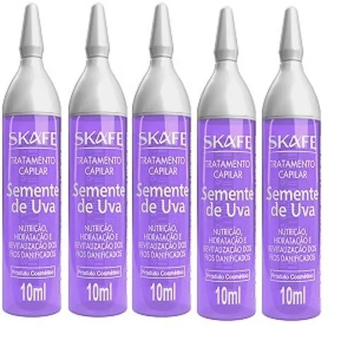 Kit 5 Ampolas De Trat Capilar Skafe Semente De Uva 10ml