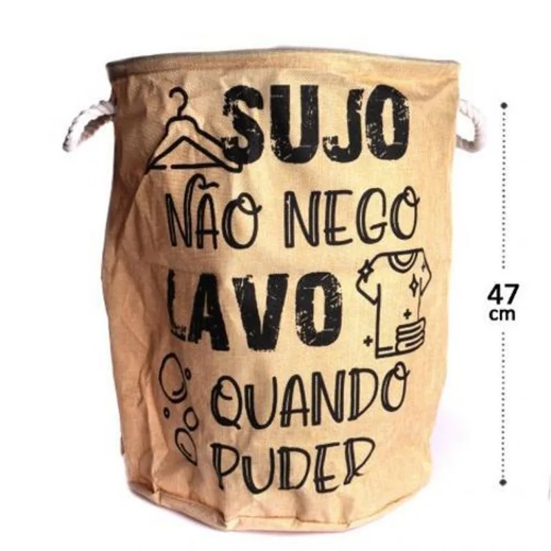 Cesto Para Roupas De Poliéster 47x40 Cm Divertido