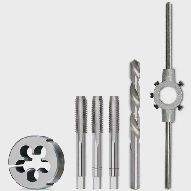 Kit Jogo de Macho M9 x 1,25 + Broca + Cossinete + Porta Cossinete