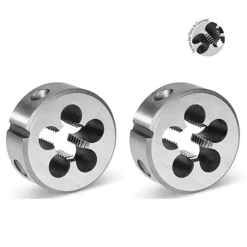 Cossinete Manual Aço Rápido Hss - Bsp G 1/4 X 19 - 2 Peças