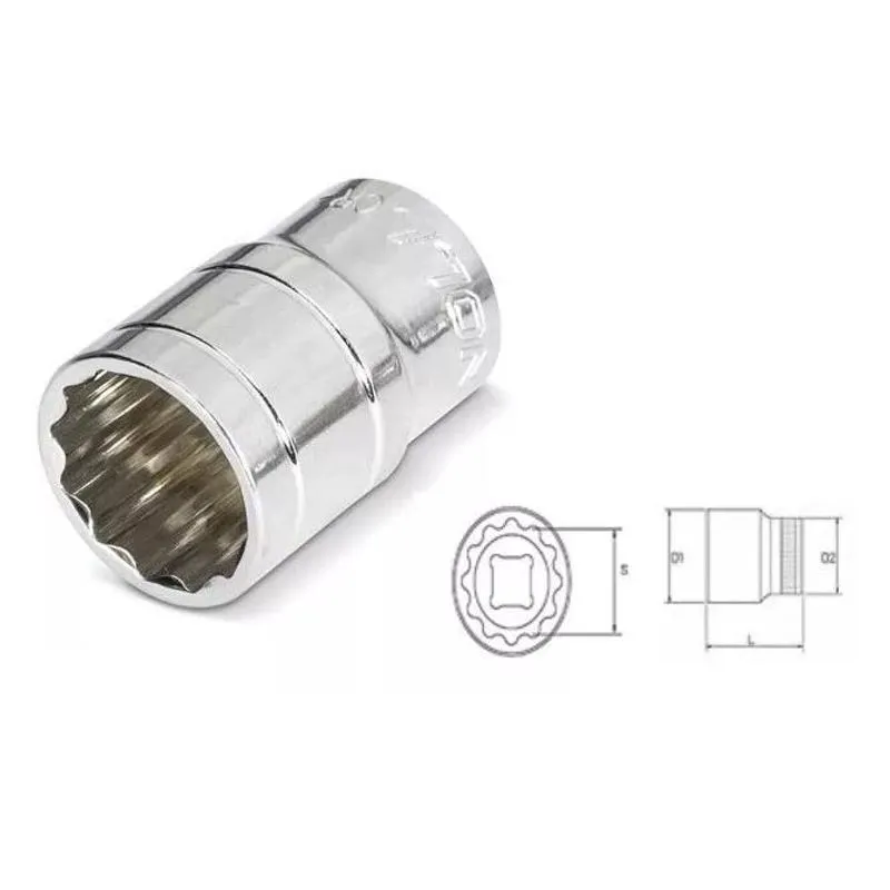 Soquetes Estriados Encaixe 3/4 Polegada 34 Mm Cromo Vanádio