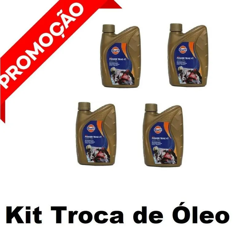 Kit 4 Litros Óleo Gulf 15w50 100% Sintético Premium Motos 4t