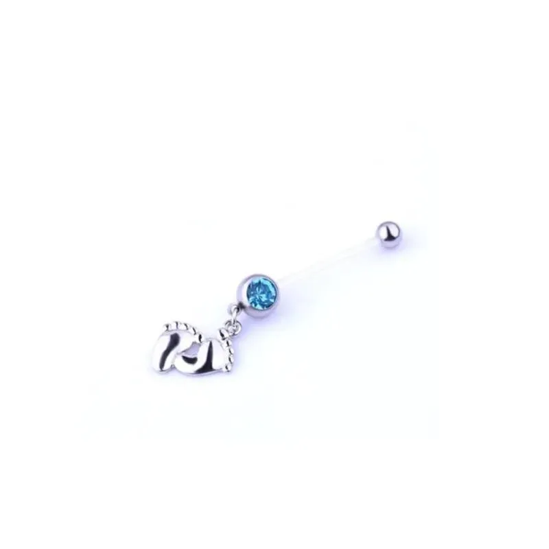 Piercing De Umbigo Flexível Gestante Menino Menina Azul Rosa