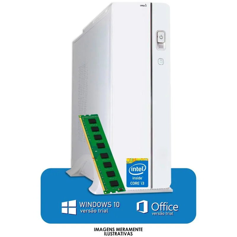Computador Pc Slim Cpu Branco Intel I5 8gb Ram Ssd 240gb Nf