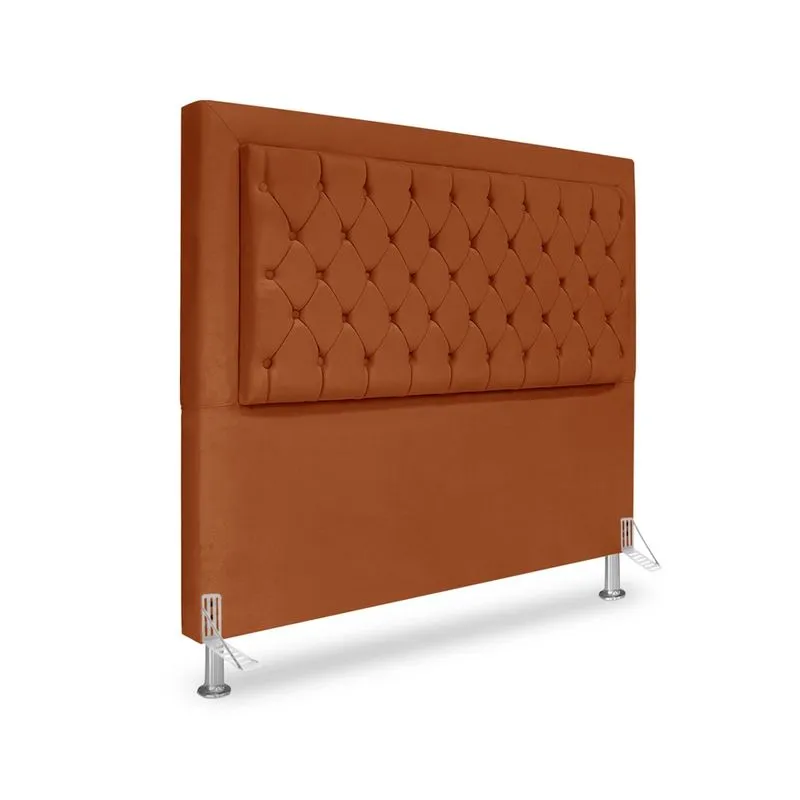 Cabeceira de Cama Box King 195 cm Baronesa - Veludo Terra Cota