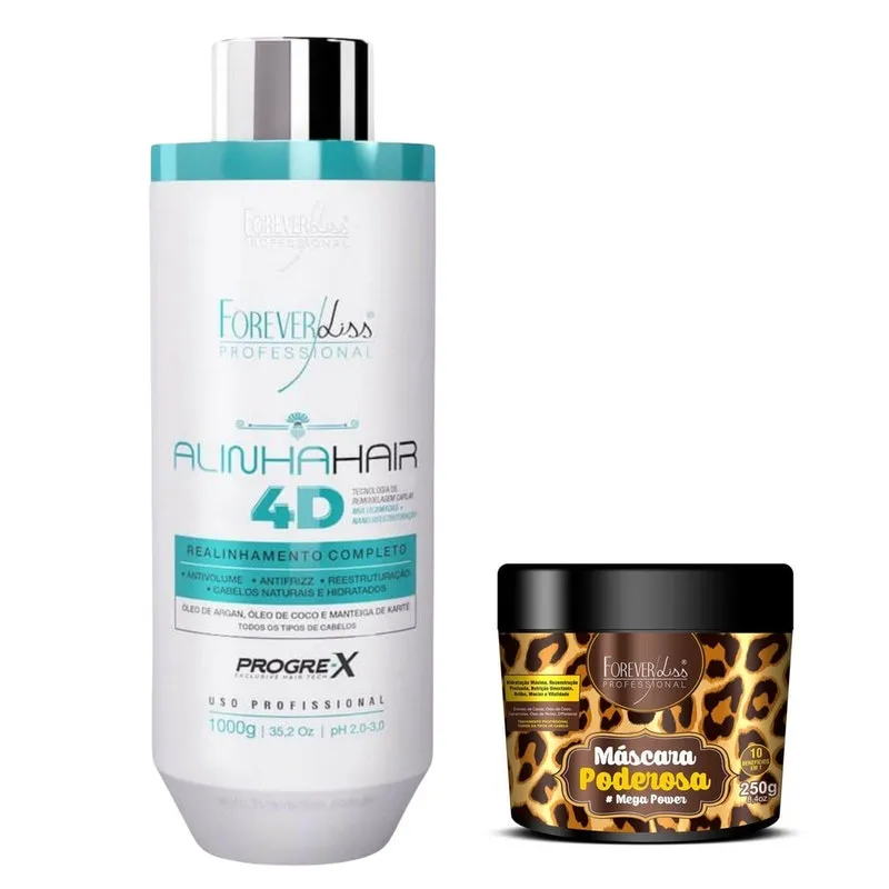 Progressiva Alinha Hair 4d Forever Liss +mascara Poderoza