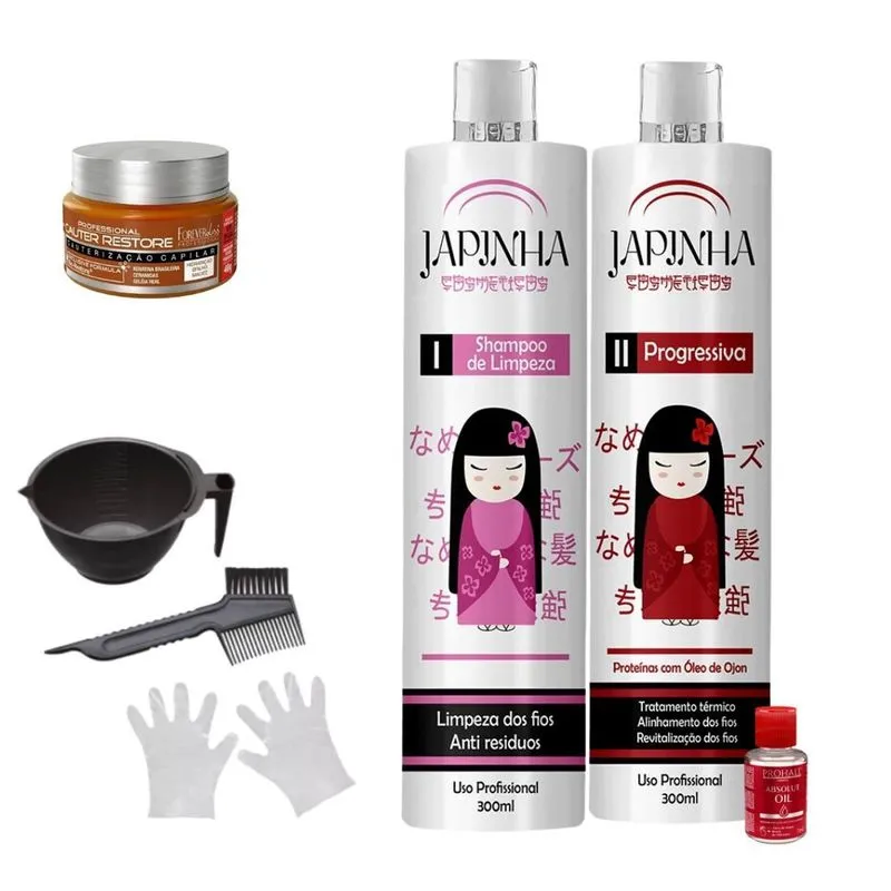 Kit Alisamento Japones Japinha Cosméticos 300 Ml +8 Produtos