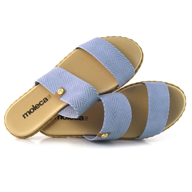 Sandália Rasteira Feminina Moleca Azul 5452.100.26337 38