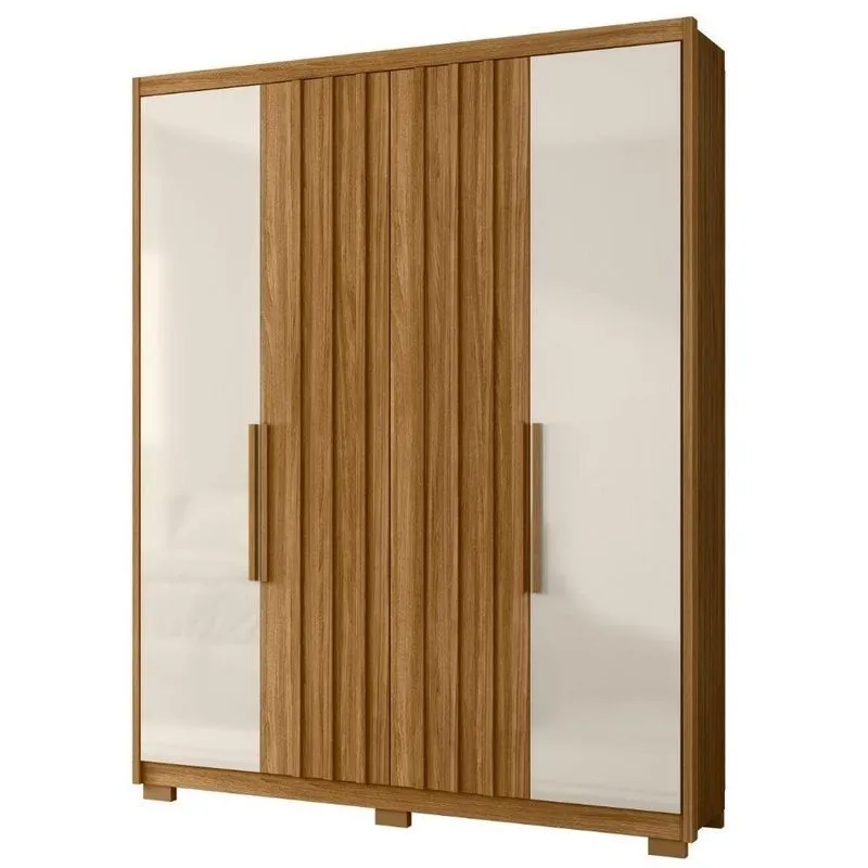 Guarda Roupa Califórnia 4 Portas 3 Gavetas Freijó Off White Moval