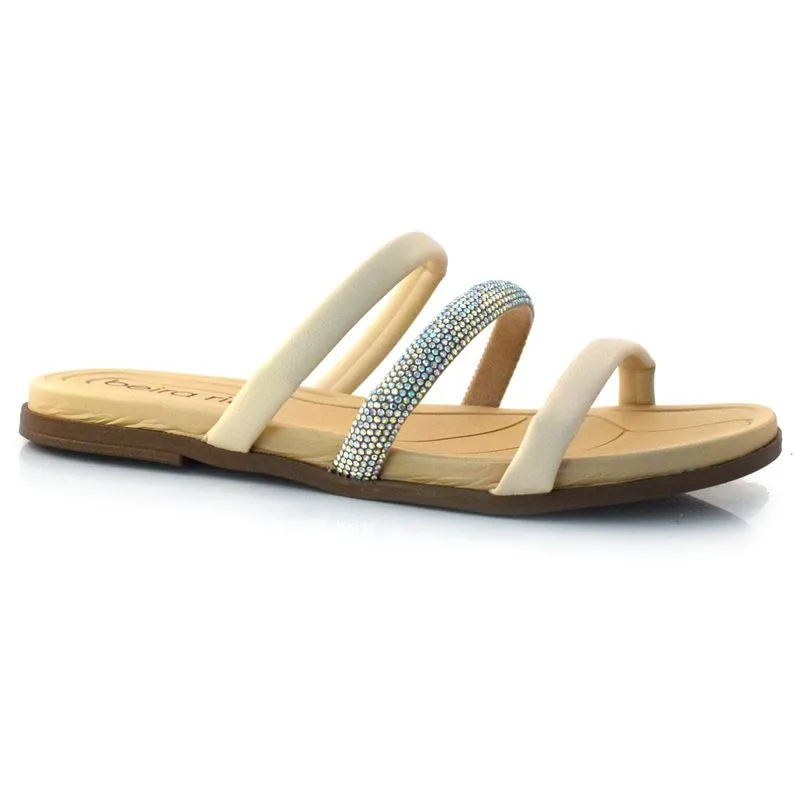 Sandália Flat Feminina Beira Rio Off White 8507.104.26558 36