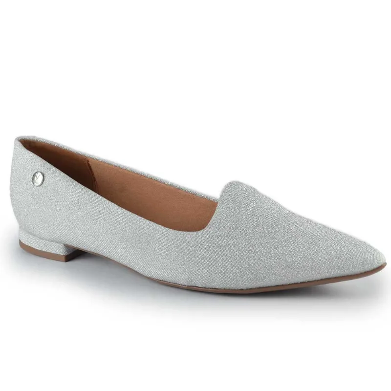 Sapatilha Feminina Bico Fino Glitter 1206.261 TELA 26565 TELA PRATA 38