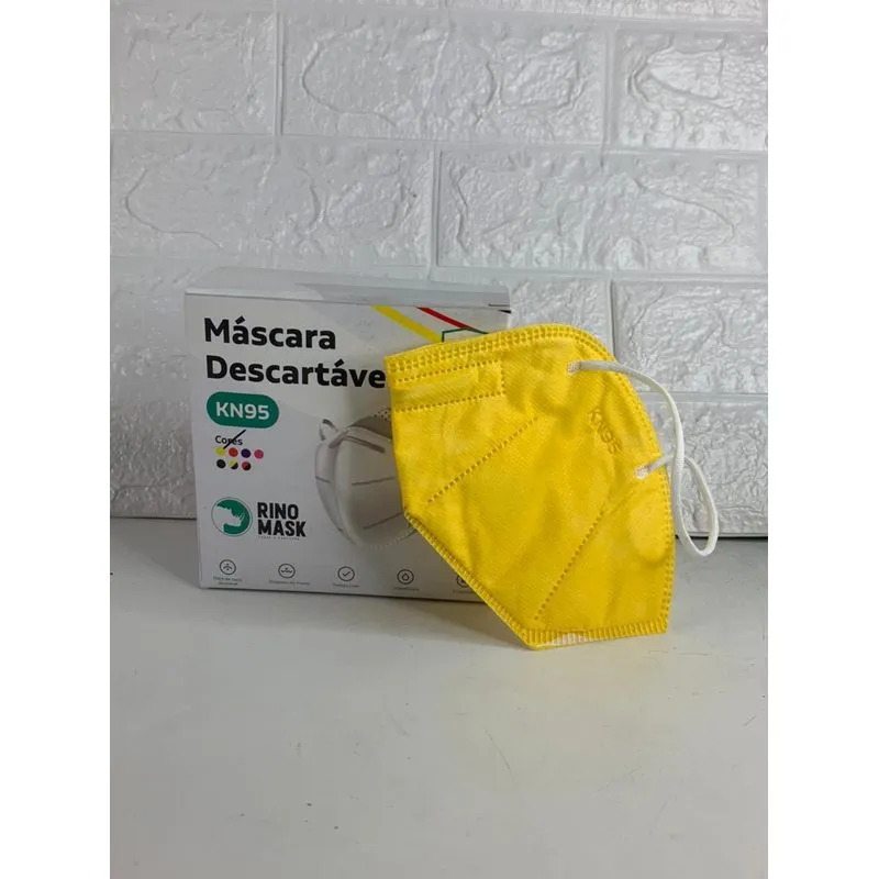 Kit 5 Máscaras Kn95 Amarela