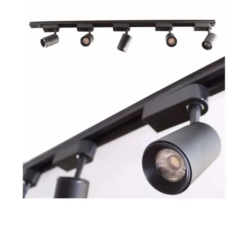 Trilho Eletrificado 1m + 6 Spot Led 7w 4000k Bivolt Preto