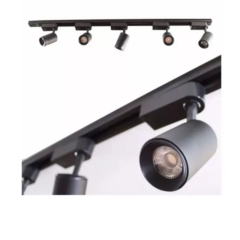 Trilho Eletrificado 2m + 4 Spot Led 7w 4000k Bivolt Preto