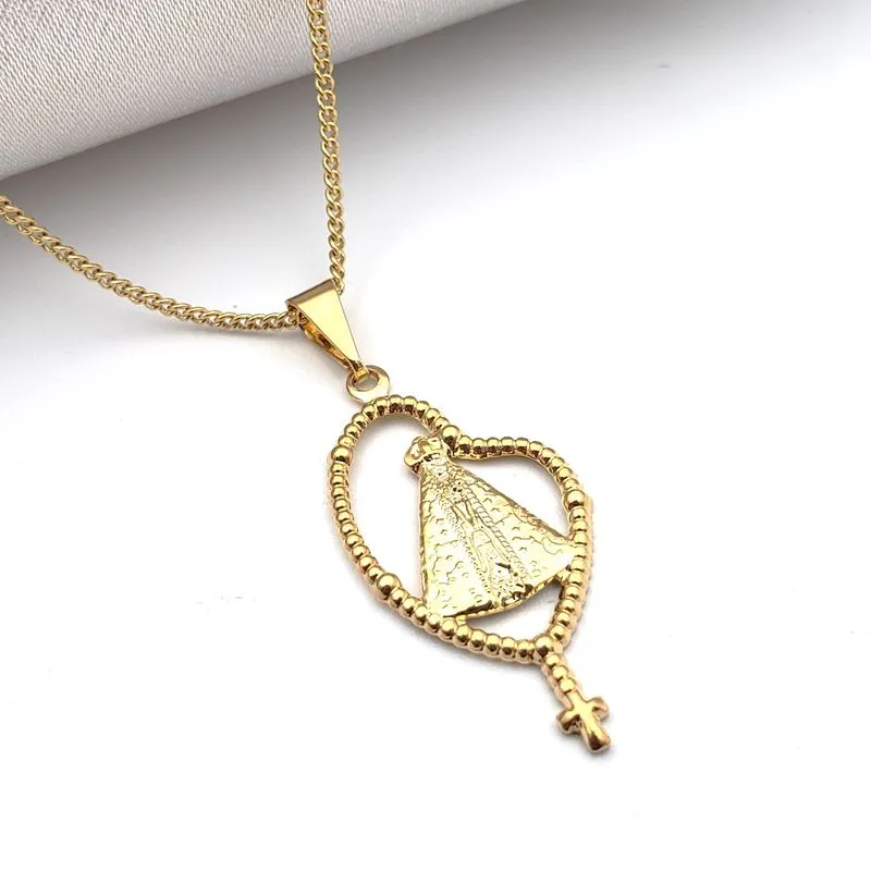 Colar Cordão Com Pingente De Nossa Senhora Aparecida