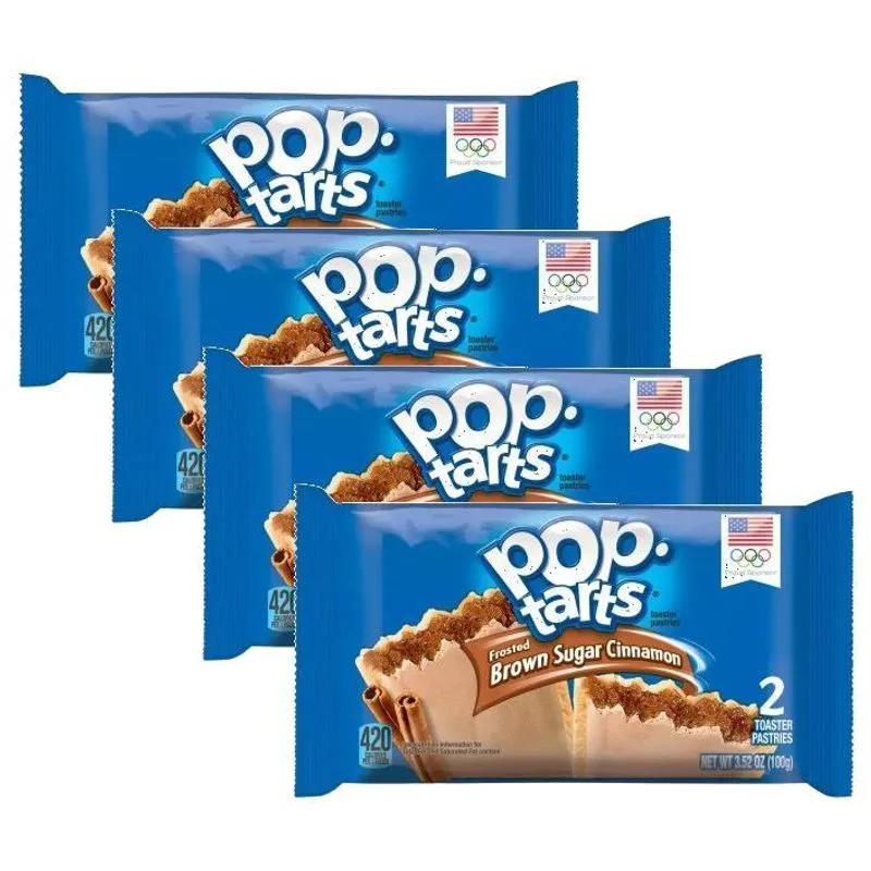 4 Biscoito Pop Tarts Sabor Canela Com Acucar Mascavo 96g