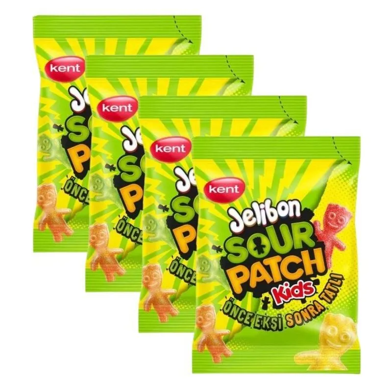 Kit 4 Bala Azedinha Sour Patch Kids Sachê 80g