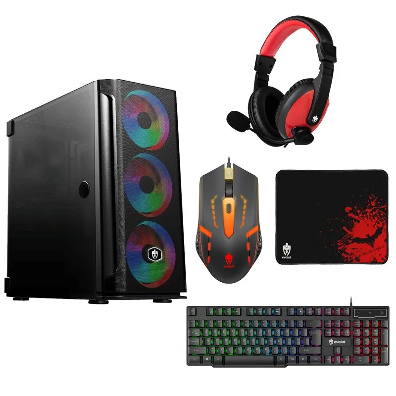 Kit Exclusivo - Gabinete Mesh + Combo Teclado Mouse Headset