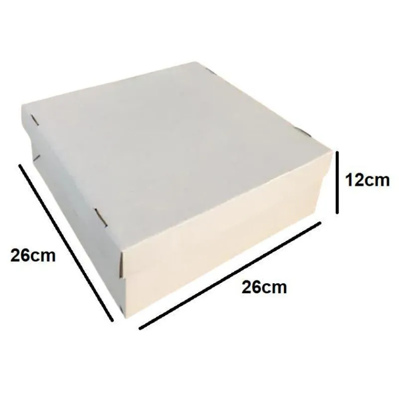 10 Caixas Para Bolo E Torta 26x26x12 Com Tampa - Branca