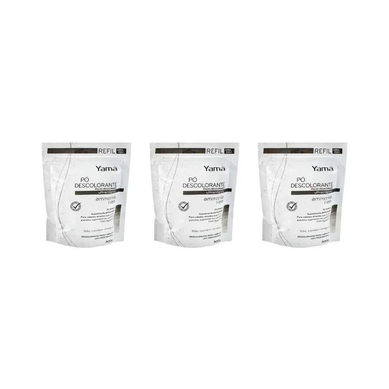 Po Descolorante Yama 300 G Ammonia Free - Kit Com 3un