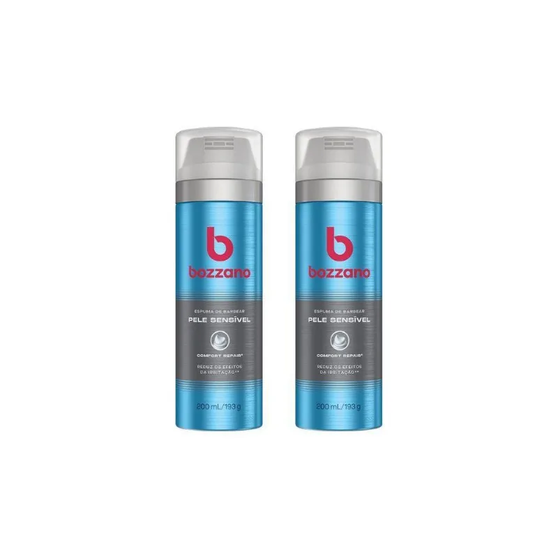 Espuma De Barbear Bozzano 200ml Sensivel-kit C/2un