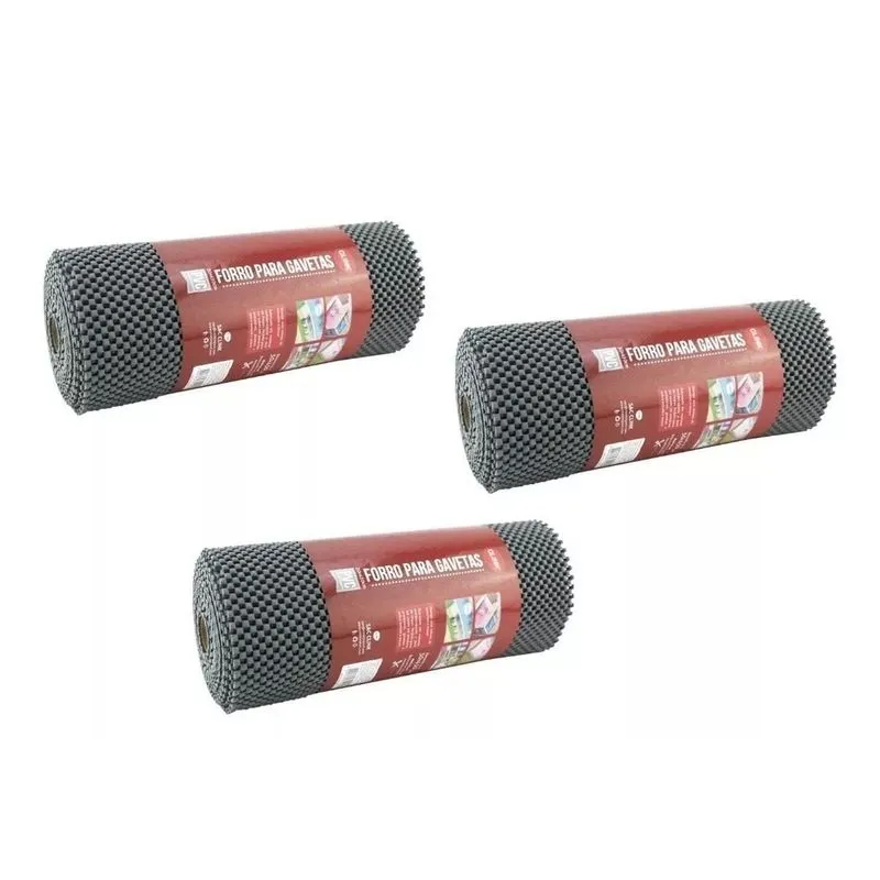 Kit 3 Rolos Forro Armário Gavetas Cozinha Antiderrapante
