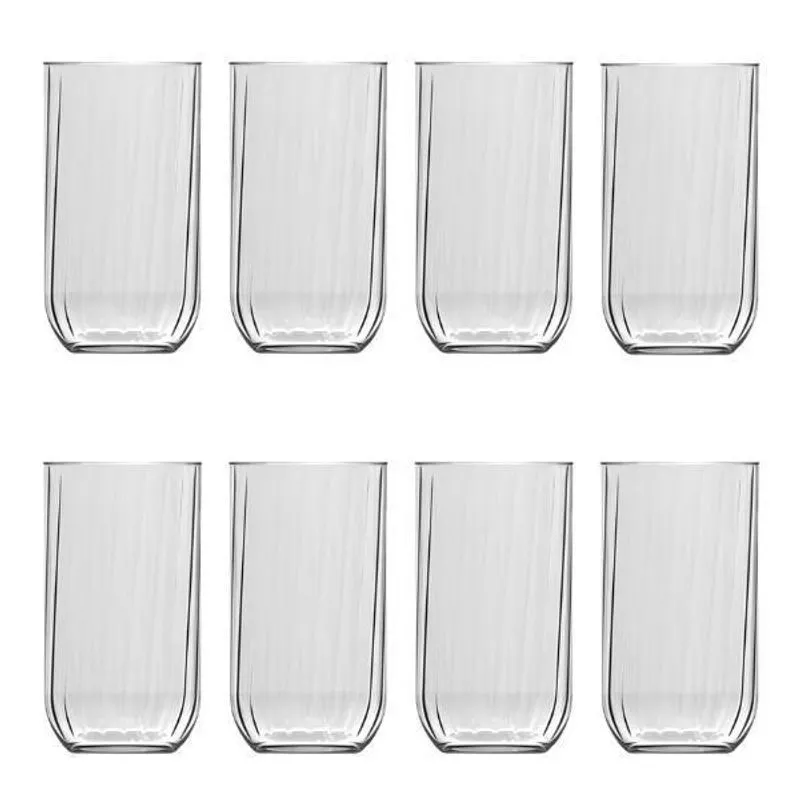 Jogo 8 Copos De Vidro Drink Fiore 315Ml Reforçado Nadir