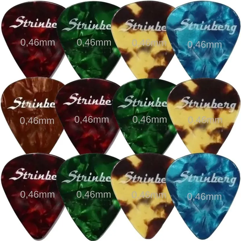 Kit Com 12 Palhetas Violão Guitarra Strinberg 0.46mm (thin)
