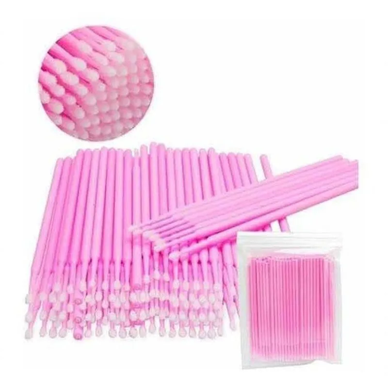 Microbrush Cotonete Alongamento Fio A Fio Cílios 100u