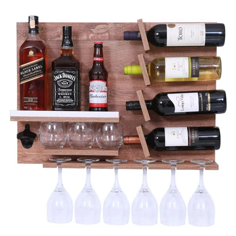 Adega Barzinho De Parede Porta Vinho E Whisky Cerveja Alf46m