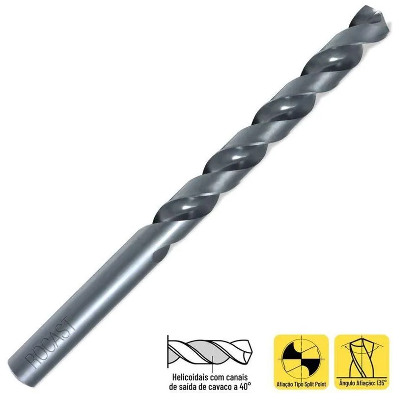 Broca Revenida Para Inox - 13,0mm - 5 Peças - 114,0025 - Rocast