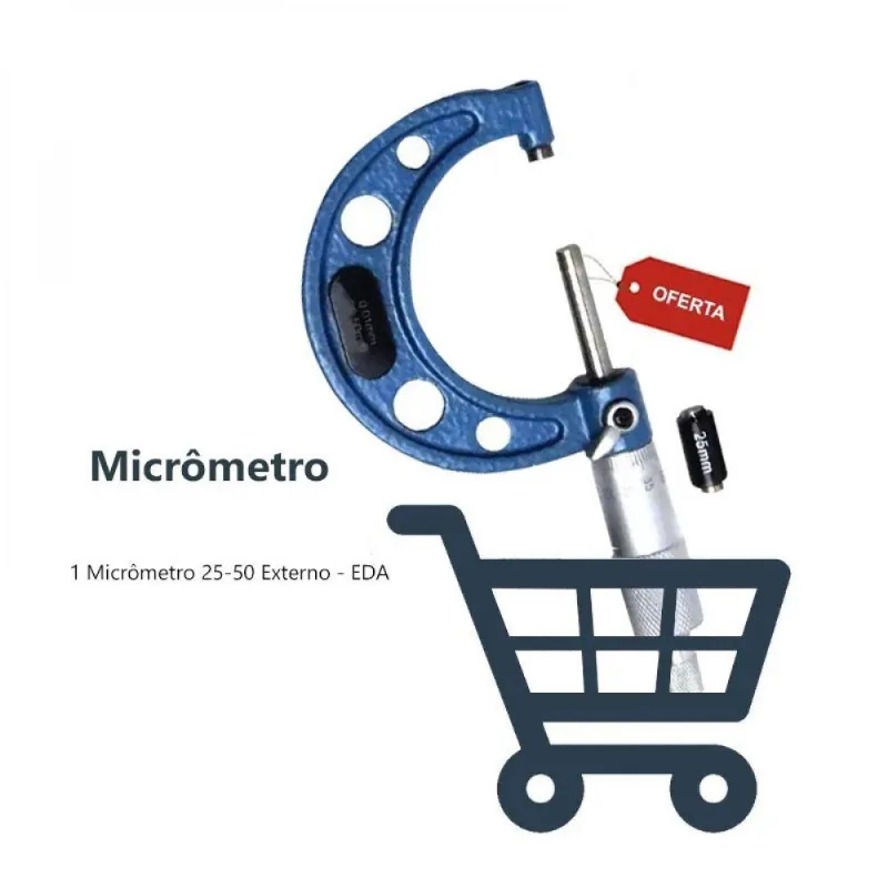 Micrômetro Externo Med. 25-50mm - Resolução 0,01mm