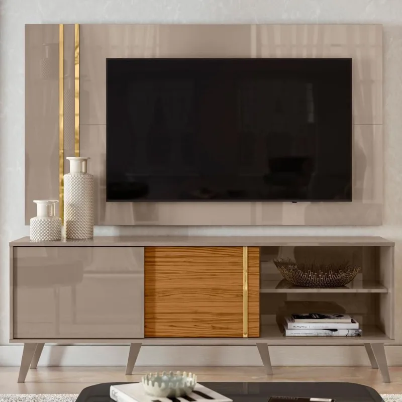 Rack Com Painel Para Tv 65" 7131 Fendi Naturale