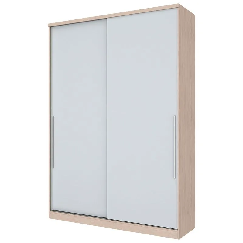 Guarda Roupa 2 Portas de Correr Diamante Henn Fendi/Branco