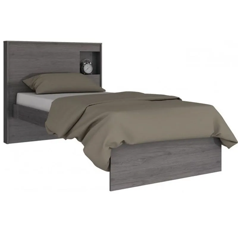 Cama de Solteiro Henn Selfie Gris
