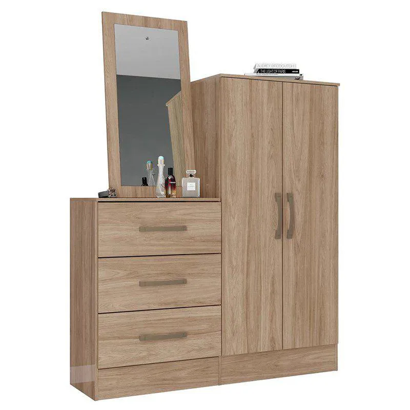 Cômoda Multiuso 02 Portas 03 Gavetas B700 198 Jequitibá Brilho - Henn