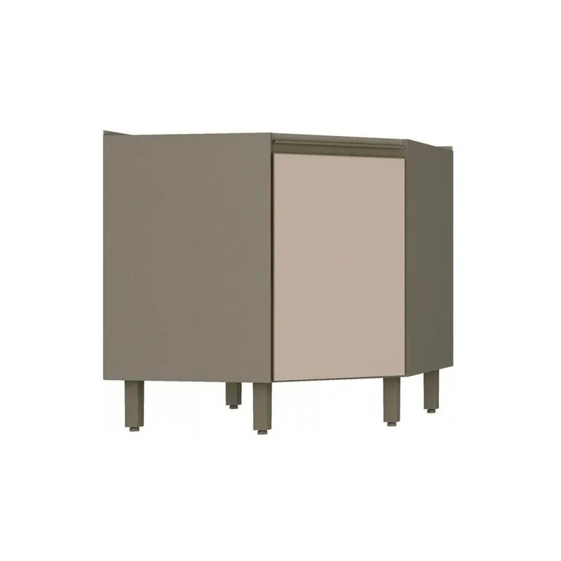 Balcão de Cozinha Connect Canto Oblíquo c/ 1 Porta s/Tampo 79x82cm Duna/Cristal - Henn