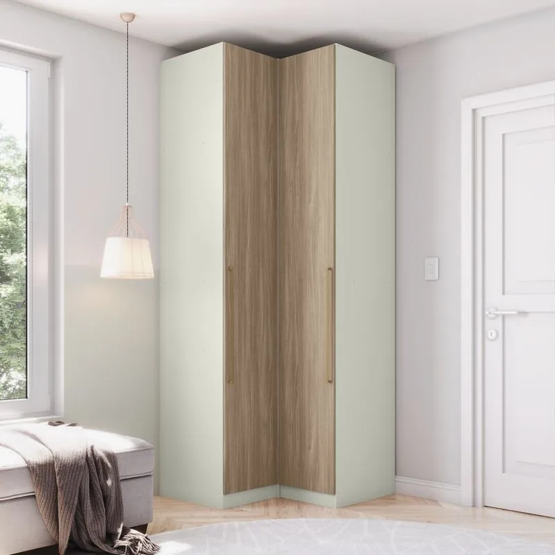 Guarda Roupa Modulado De Canto 2 Portas Com Cabideiro Seletto Henn