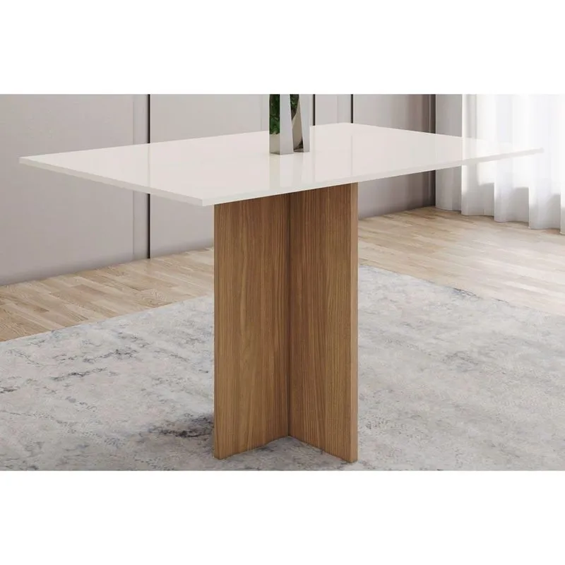 Mesa Cozinha Kira Madeirado 120cm Nature/Off White Henn