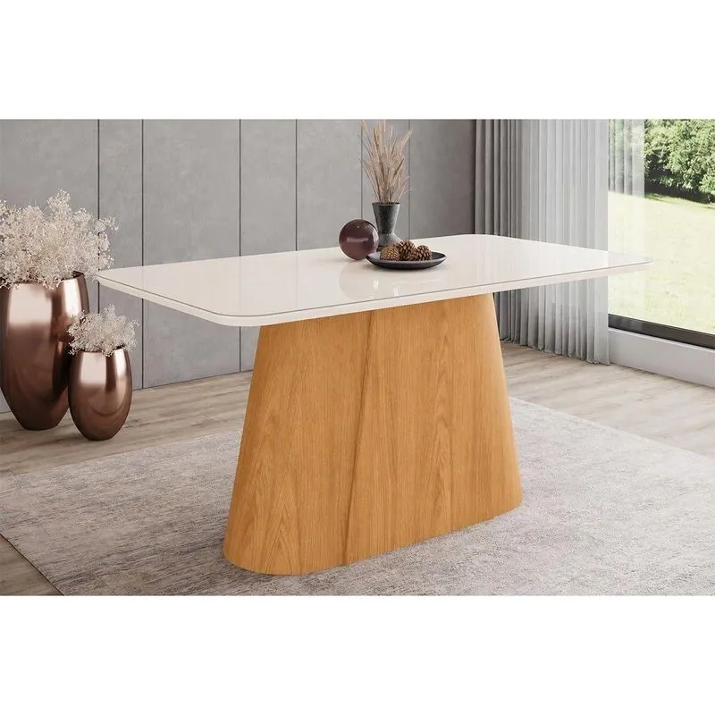 Mesa Cozinha Olivia Madeirado/vidro 160x90cm Cinamom/of Henn