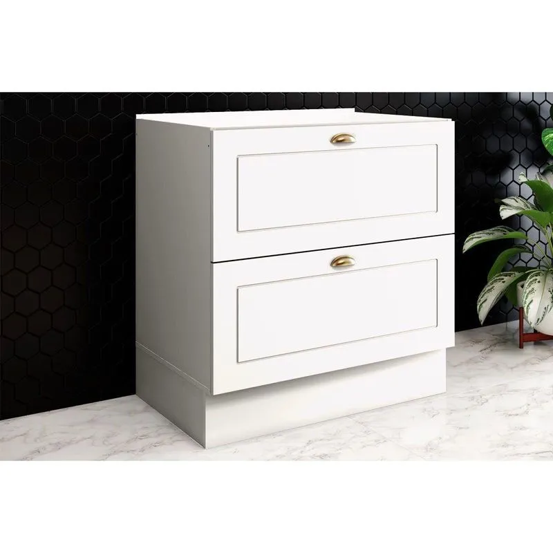Balcão Cozinha Modulado Americana 2 Gavetas 80cm Branco Henn