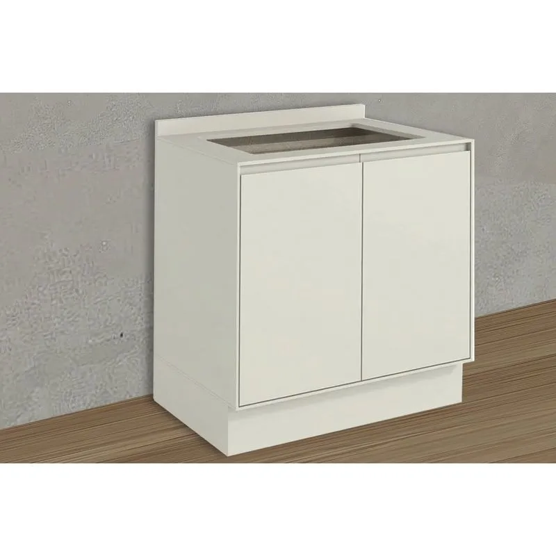 Balcão Cozinha Henn Fineze 2 Portas c/Tampo 80cm Areia