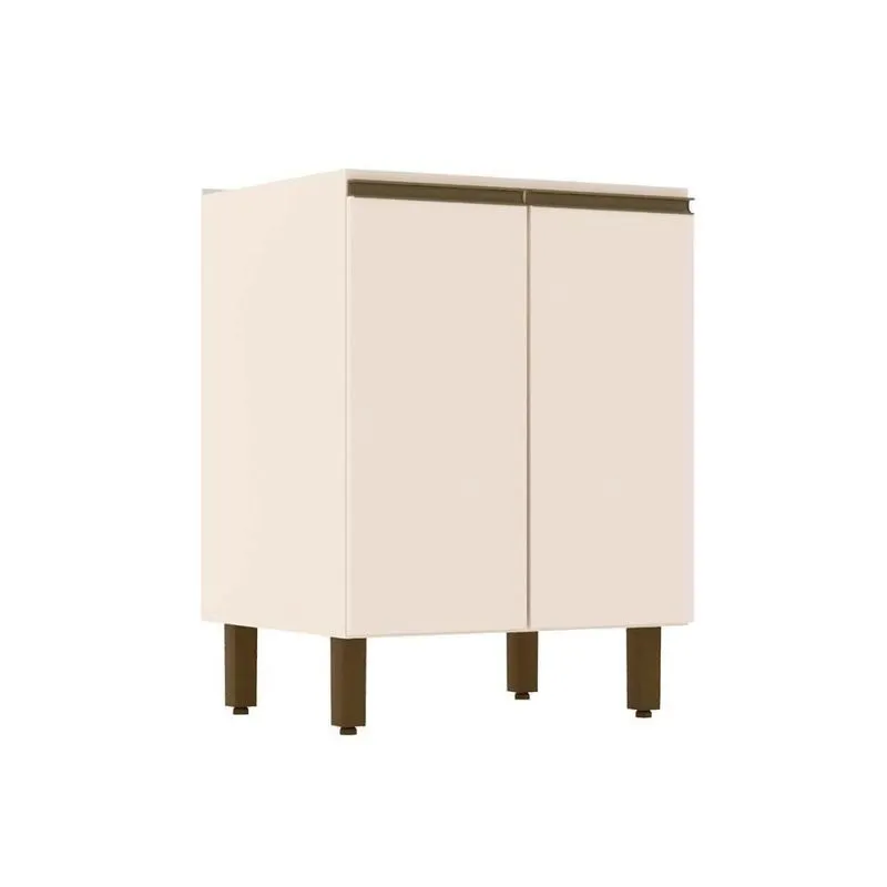 Balcão Cozinha p- Cooktop Connect c- 2 Portas S-tampo 60x52x81cm Off White - Henn