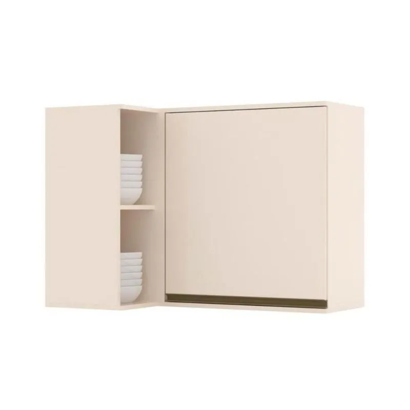 Armário Aéreo P/ Cozinha Canto Reto Connect C/ 1 Porta 95cm Off White - Henn
