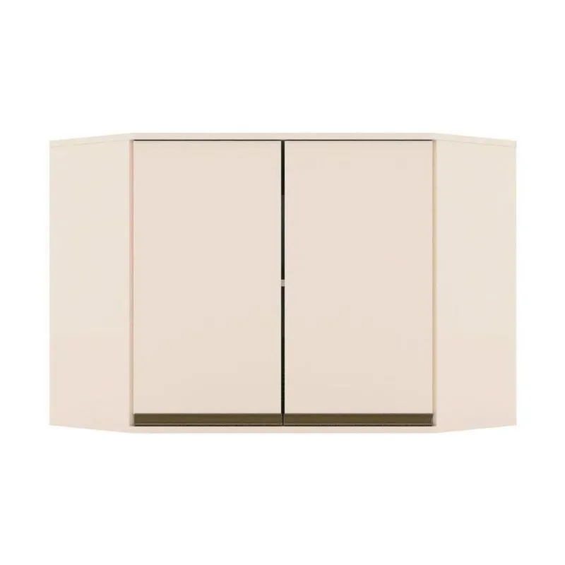 Armário Aéreo P/ Cozinha Canto Oblíquo Connect 2 Portas 80cm Off White - Henn
