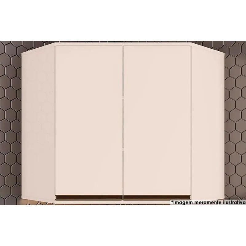 Armário de Cozinha Modulado Canto Oblíquo Connect 2 Portas 83cm Off White - Henn