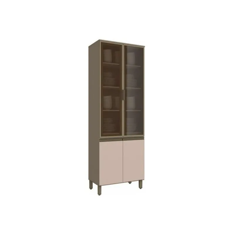 Módulo Cozinha Henn Connect Cristaleira 4 Portas (2 c/ Vidro) 71,5cm Duna/Cristal