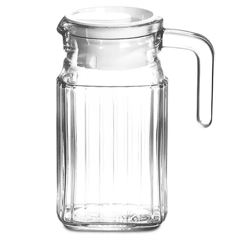 Jarra De Vidro 500ml Com Tampa E Alça Transparente